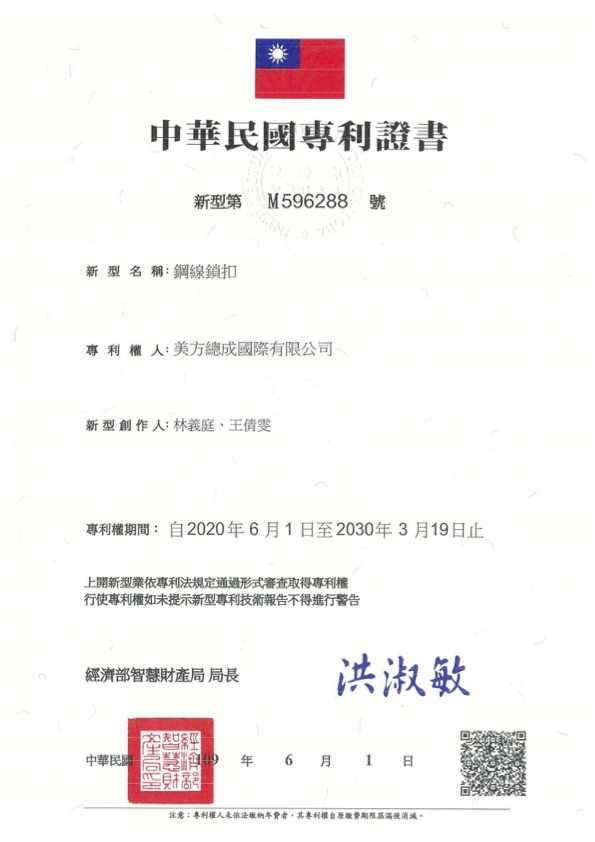 You are currently viewing 中華民國專利證書 M596288